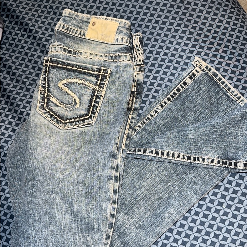Silver Boot-Cut Jeans
